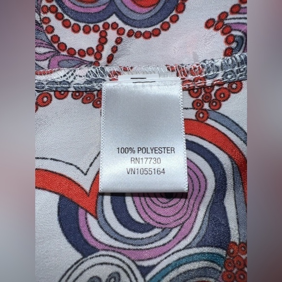 LIBERTY OF LONDON for Target Tunic Blue Purple Red Floral 3/4 Slv Blouse Sz XS - Picture 6 of 7